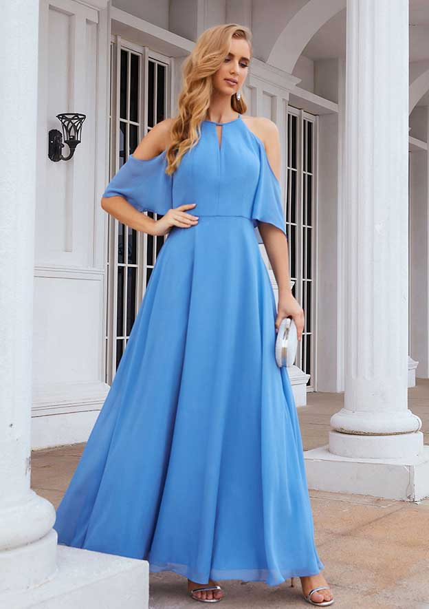 half long dress Floral Half Sleeve V Neck Maxi Dress