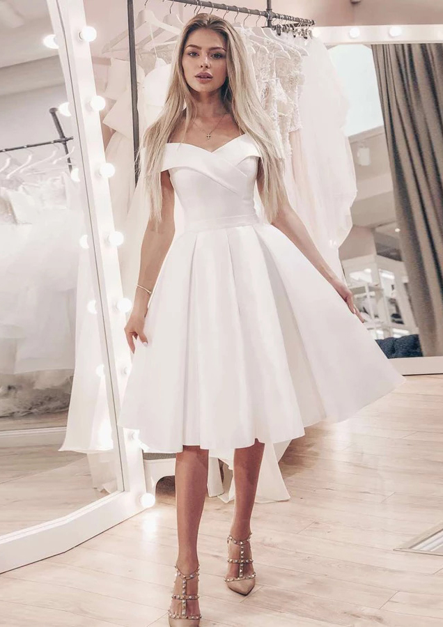 wedding dress a-line off the shoulder off white lace wedding dress Beautiful Long White A-line Off-the-shoulder Lace Flowers Wedding Dress With Slit-parroquiadesanalbertomagno.com