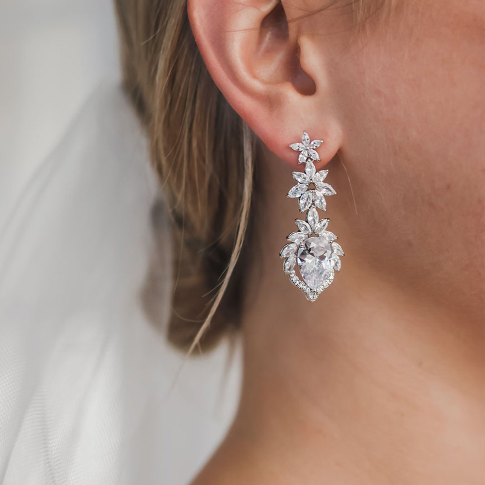 Bohemia romántico señoras circón pendientes