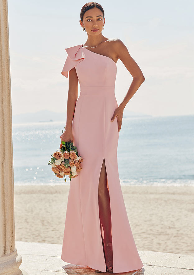 bridesmaid dresses in light pink Sweetheart Pale Pink Long A-line Chiffon Bridesmaid Dresses ClaireBridal