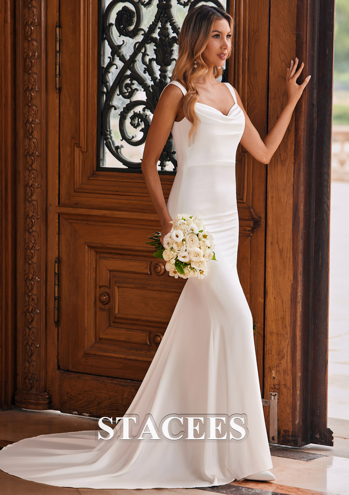 wedding dress mermaid tail Strapless Lace Scalloped Train Gown CD928  Sparkly Gowns The delicate lace overlay creates an ethereal look Trumpet/Mermaid Cowl Neck Court Train