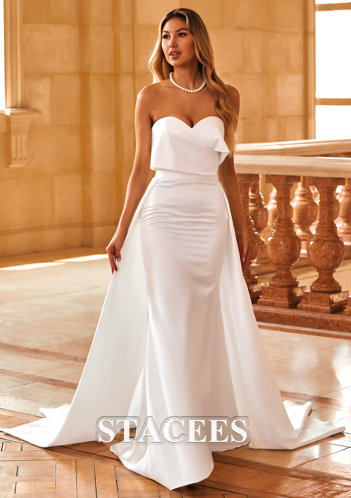 elegant sheath wedding dress Satin Fairy Elegant Sheath V Neck Wedding Dresses