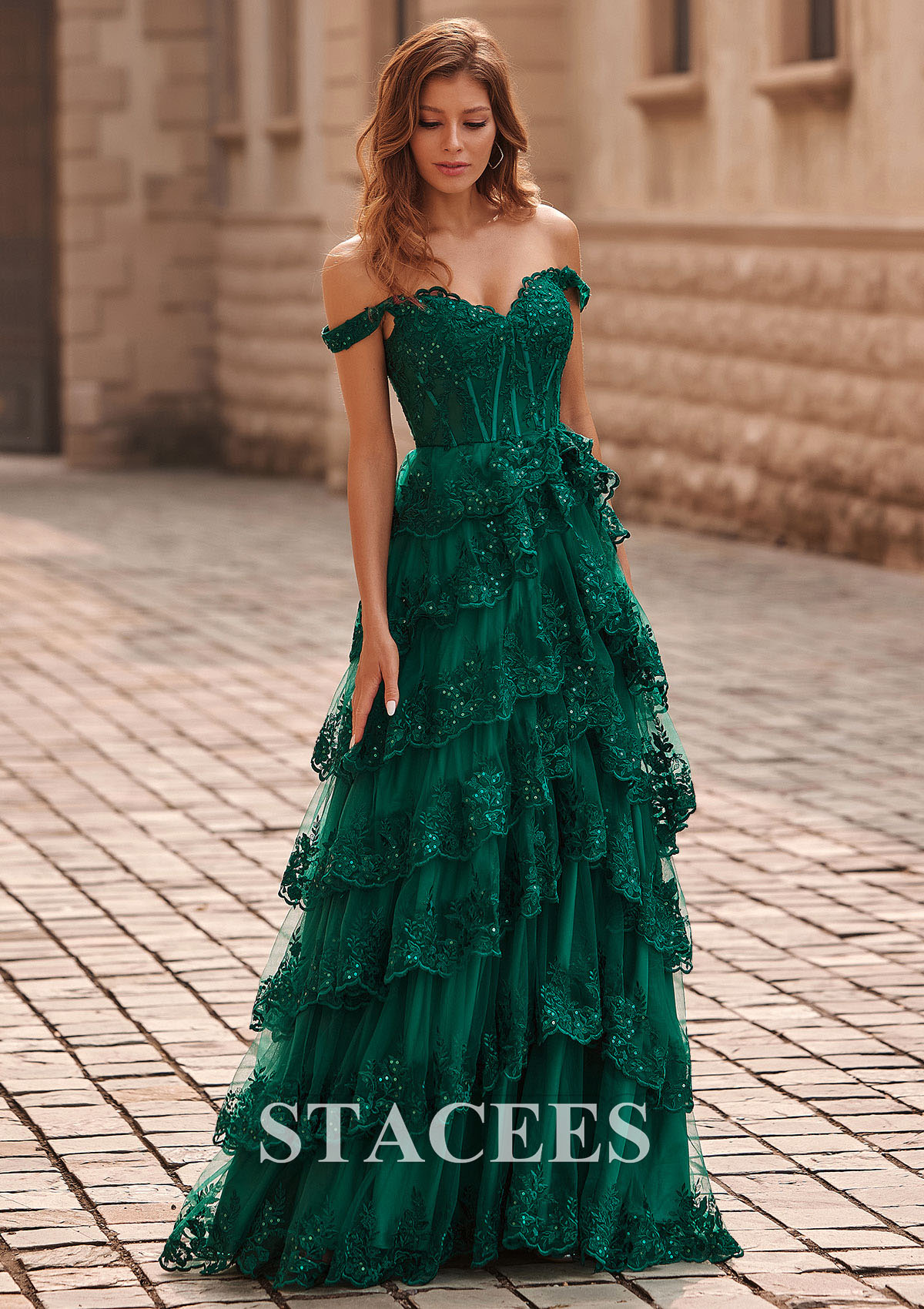 green ruffle prom dress LTP1183,Emerald Green Tulle Prom Dresses,Ruffles A-Line Birthday Gown Laylatailor Shop