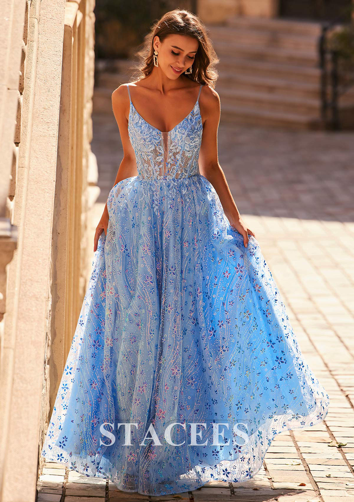 blue skater prom dress Sequin Skater Dress Baby Blue