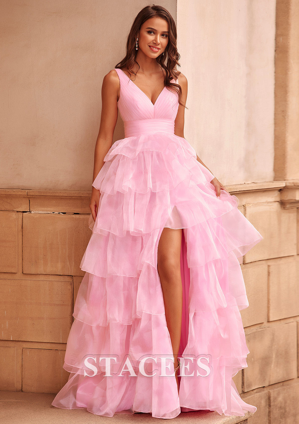 long dress organza Blue Floral Print Dress - Organza Maxi Dress - Sleeveless Gown