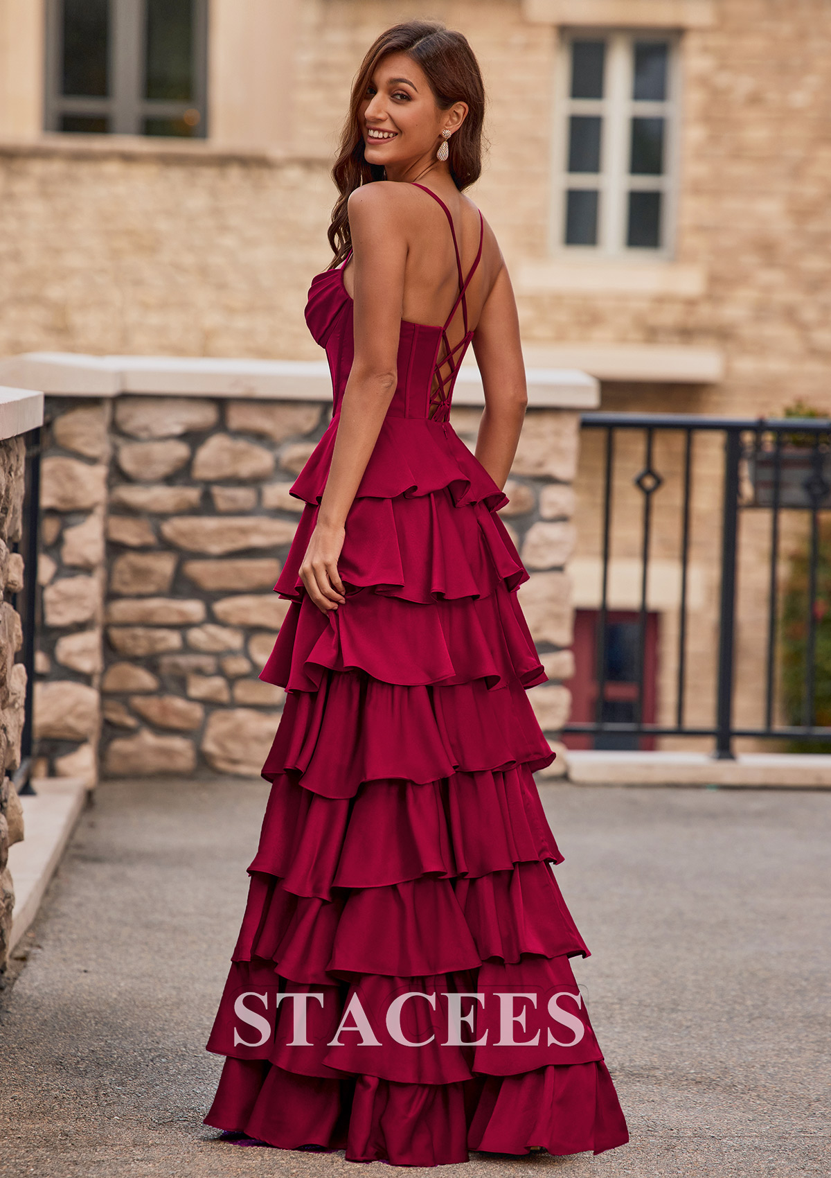 mod prom dress Ellie Wilde EW36023 Long Slit Formal Pleated Prom Dress
