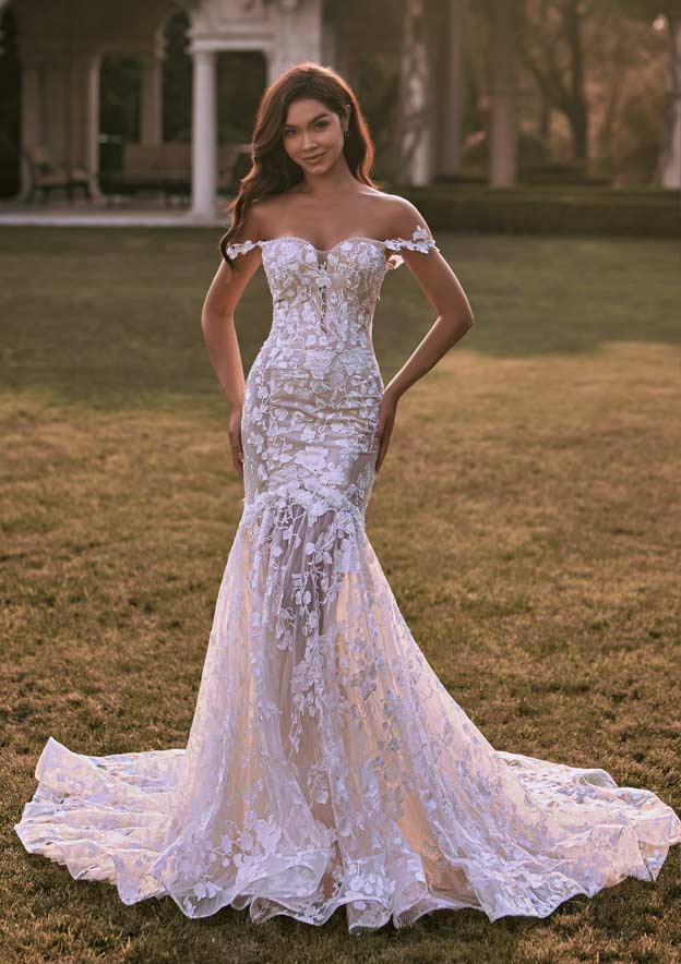 lace mermaid wedding dress off shoulder mermaid off shoulder wedding dress Fabulous White Lace Mermaid Sweetheart  Off-The-Shoulder Beaded Long Sl  misshow.com