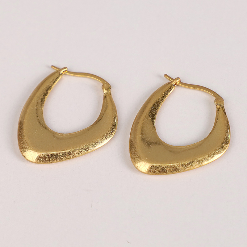 Gold Polished Unique Ladies' Copper Earrings - STACEES