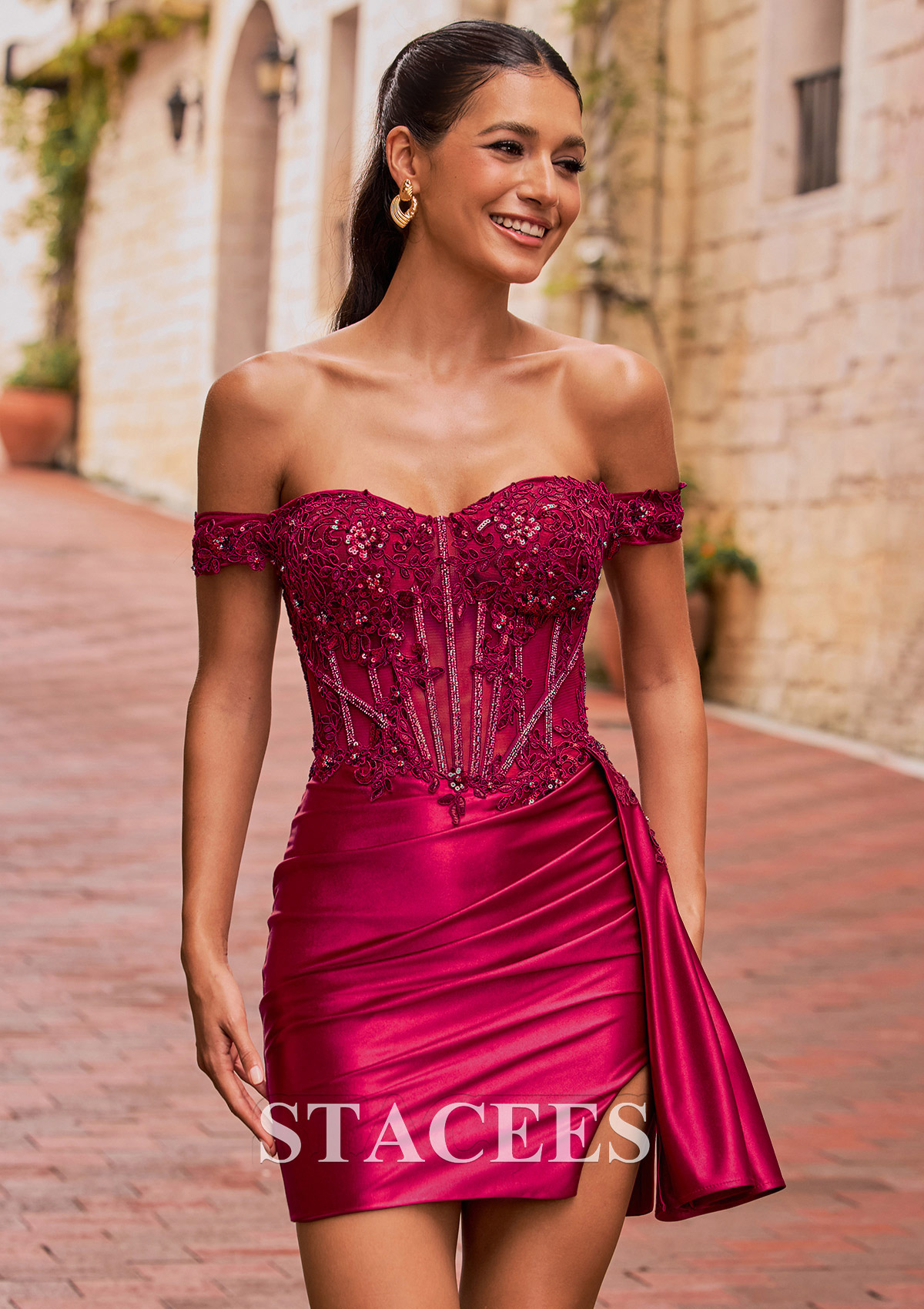 pink off the shoulder homecoming dress A-Line Sweetheart Lace-up Short Pink Tulle Homecoming Dress US4 / Custom Color