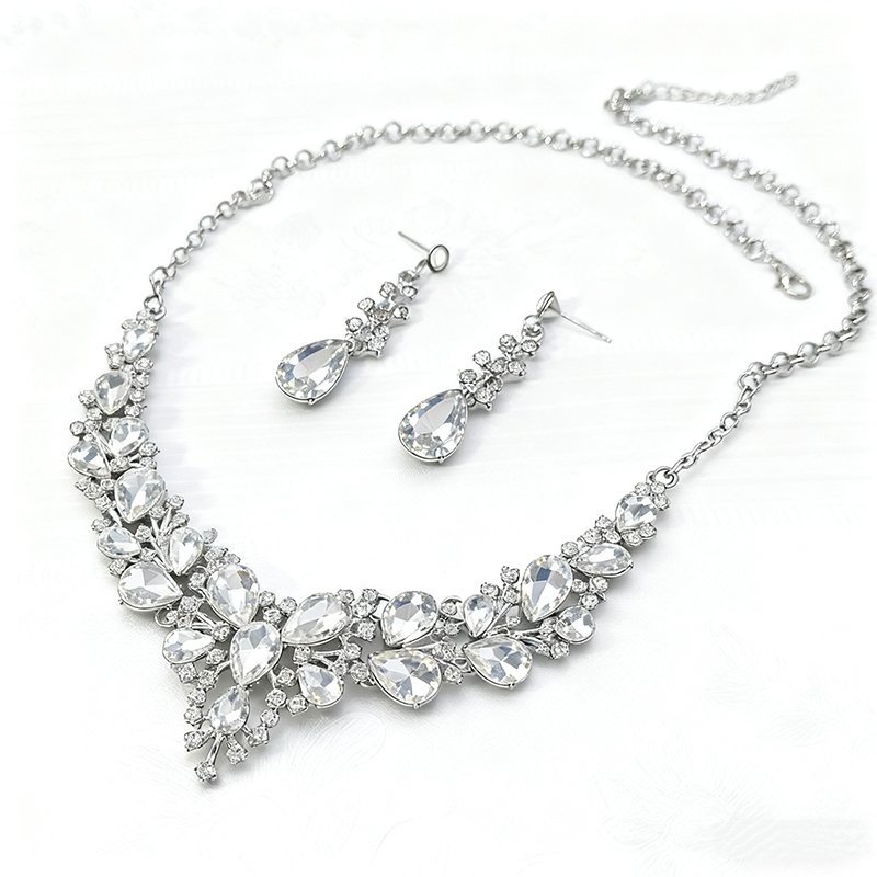 Attractif élégant alliage ensembles de bijoux avec strass