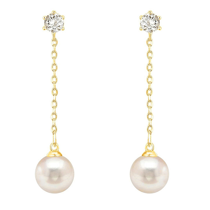 Or Romantique élégant cuivre boucles d'oreilles avec perles d'imitation - STACEES