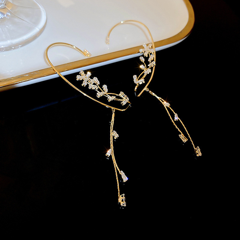 Or Attractif brillant cuivre boucles d'oreilles avec zircone cubique - STACEES