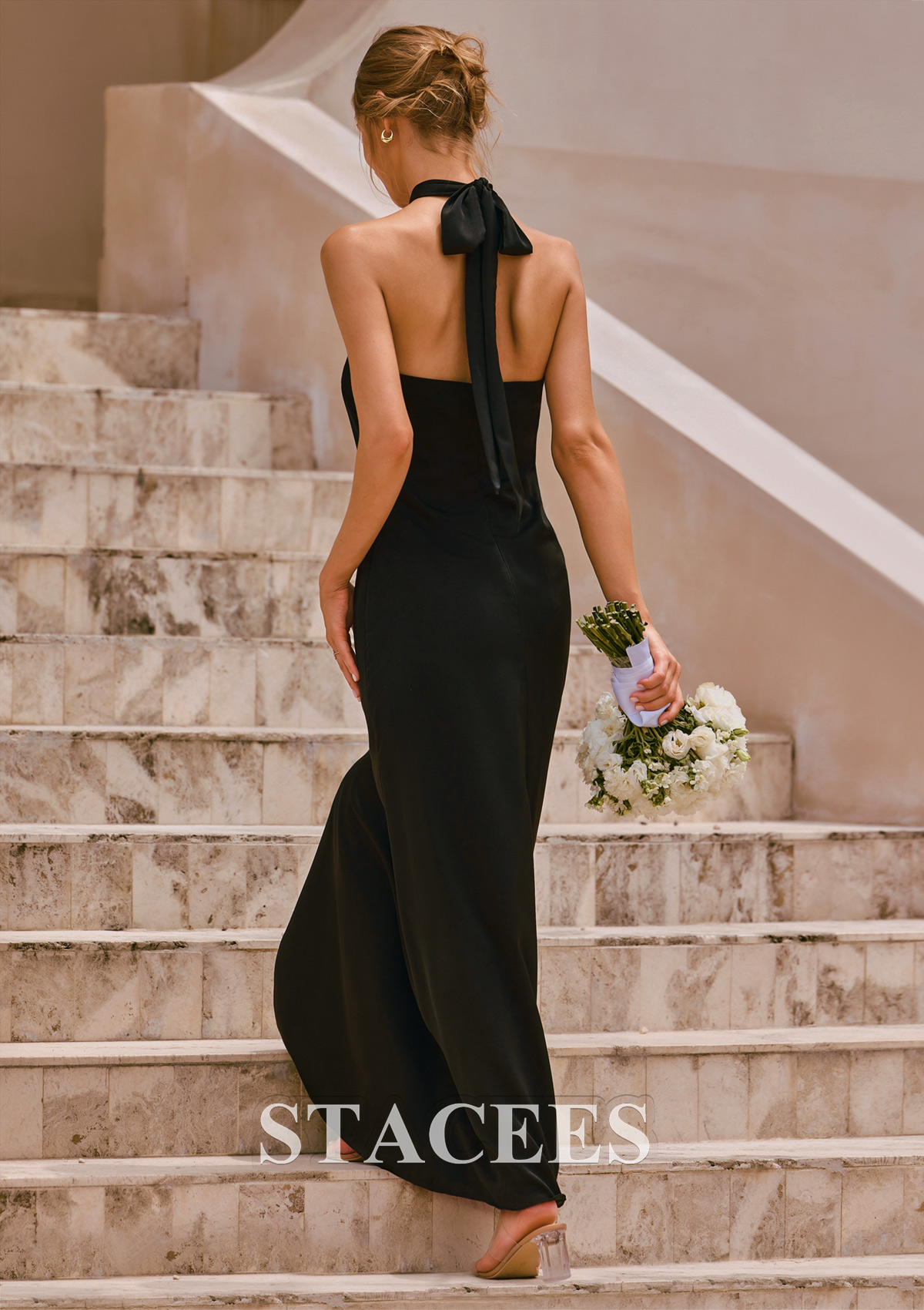 black halter formal dress Black Prom Dress Halter Neckline, Prom Dresses, Pageant Dress, Evening DressesTailor