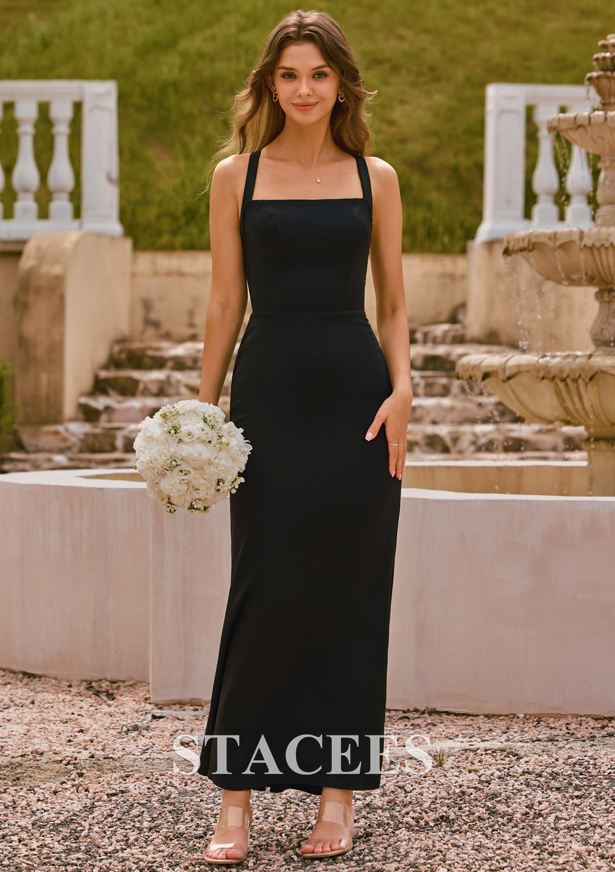stretchy fitted dress Stretch Satin Fitted Corset Dress 61733