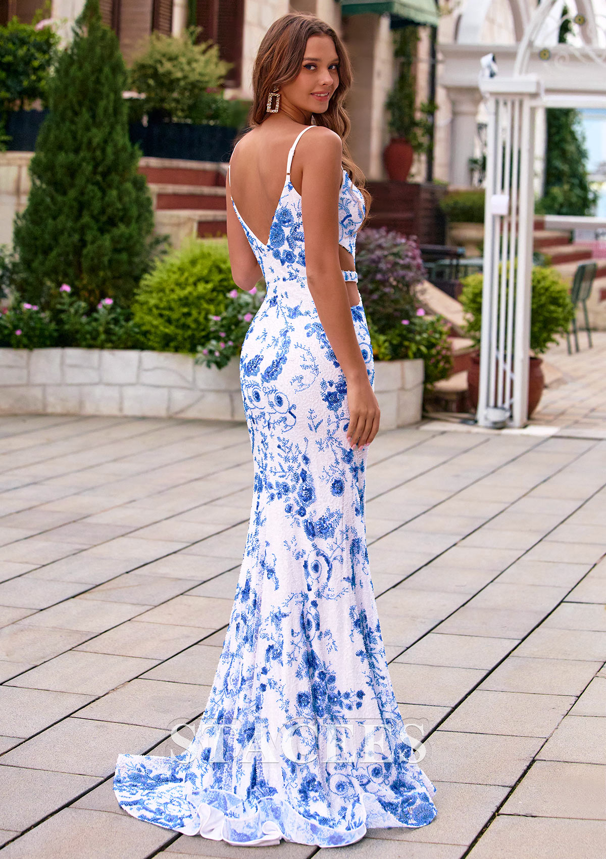 mermaid off-the-shoulder floral corset fitted slit prom dress Mermaid Floral Embroidered Mermaid Bodycon Slit Prom Dress with Side  Cutouts S8844P - Prom Dresses