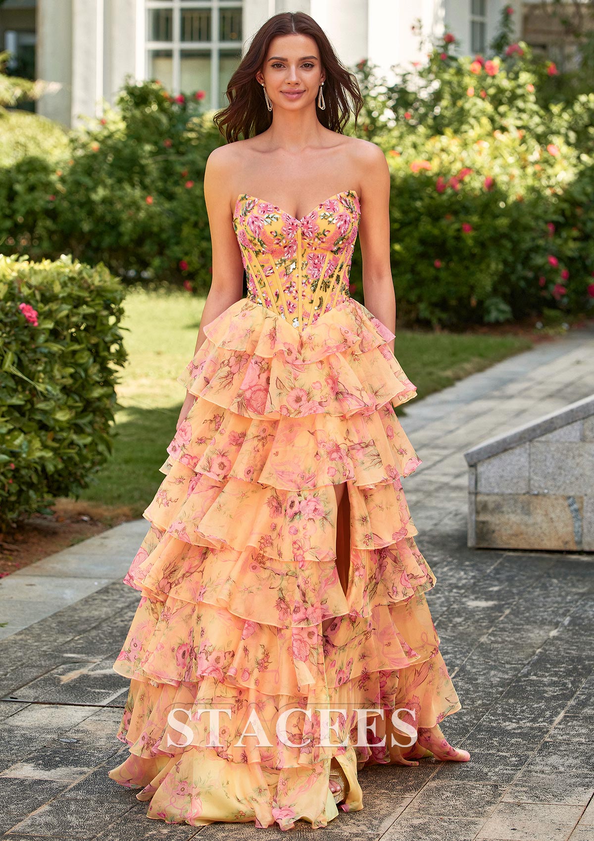 yellow and pink floral dress Vintage Diva Aurelia Swing Dress with Pink and Yellow Flowers