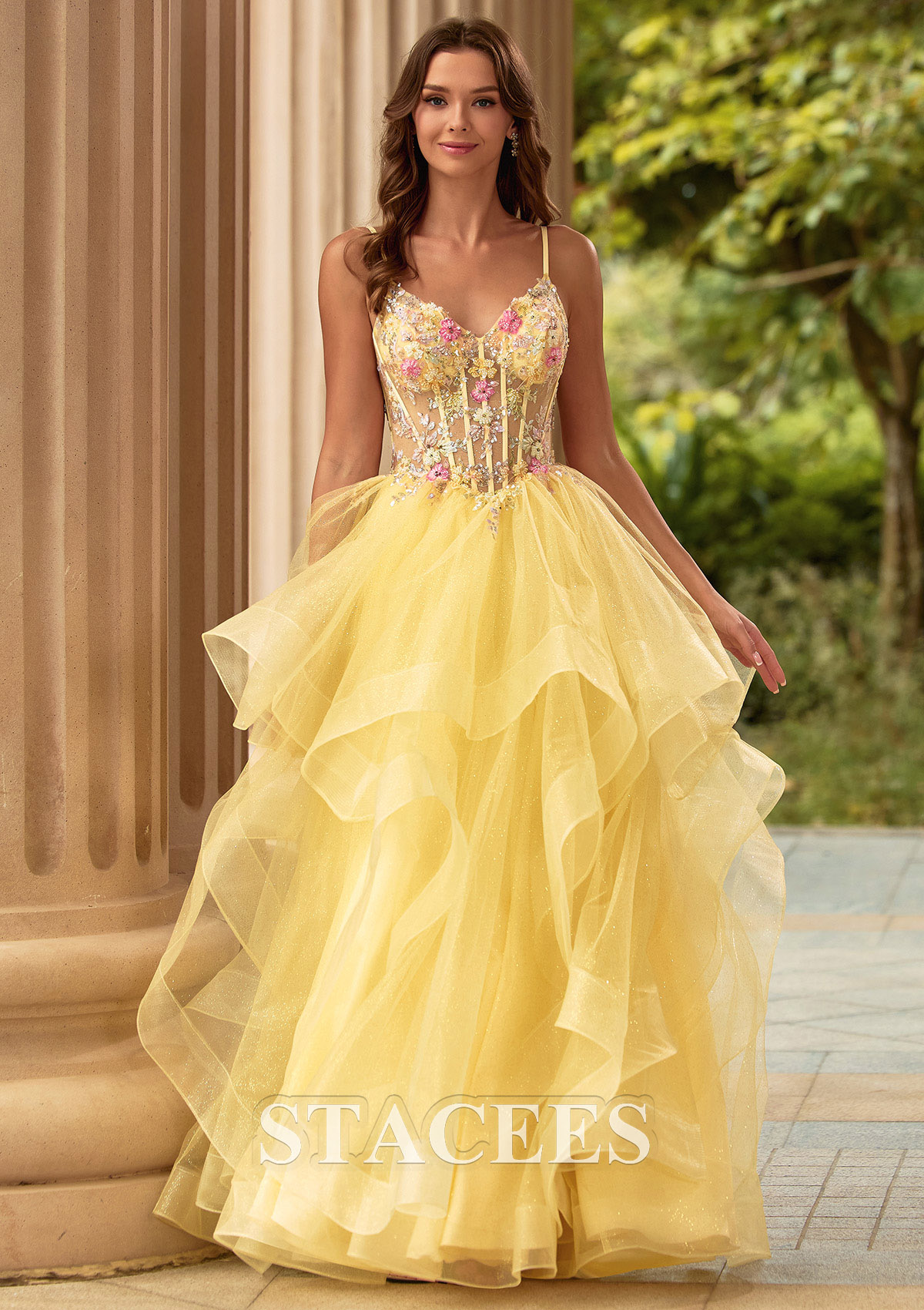 tiered gold dress self-portrait - Gold Metallic Tiered Dress