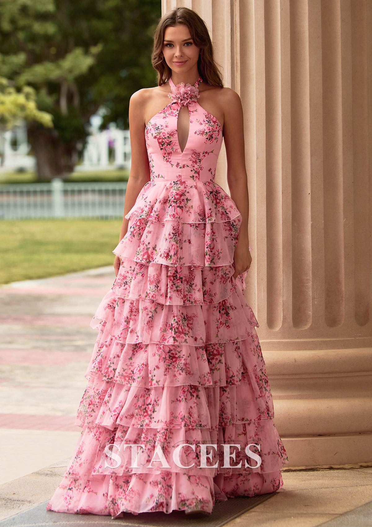 red and pink ruffle dress Yule Love all of the ruffles Maxi Dress Only Little Once