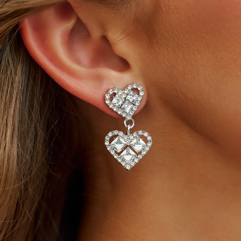 Pendientes de aleación brillantes para niña