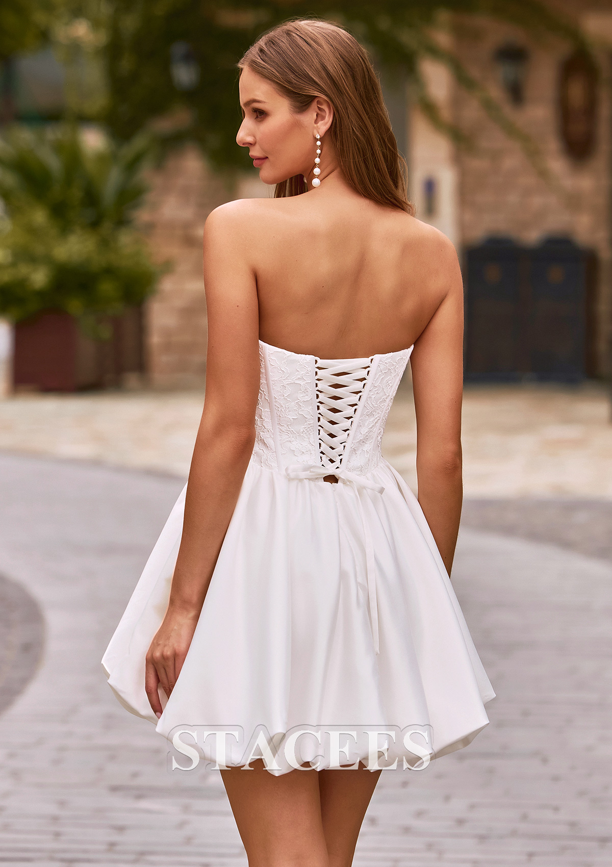 short wedding dress with corset back Short Wedding Dress 2026 Sweetheart Lace Appliques Corset Back Satin Bridal  Gown from Dhgate A-Line Wedding Dresses