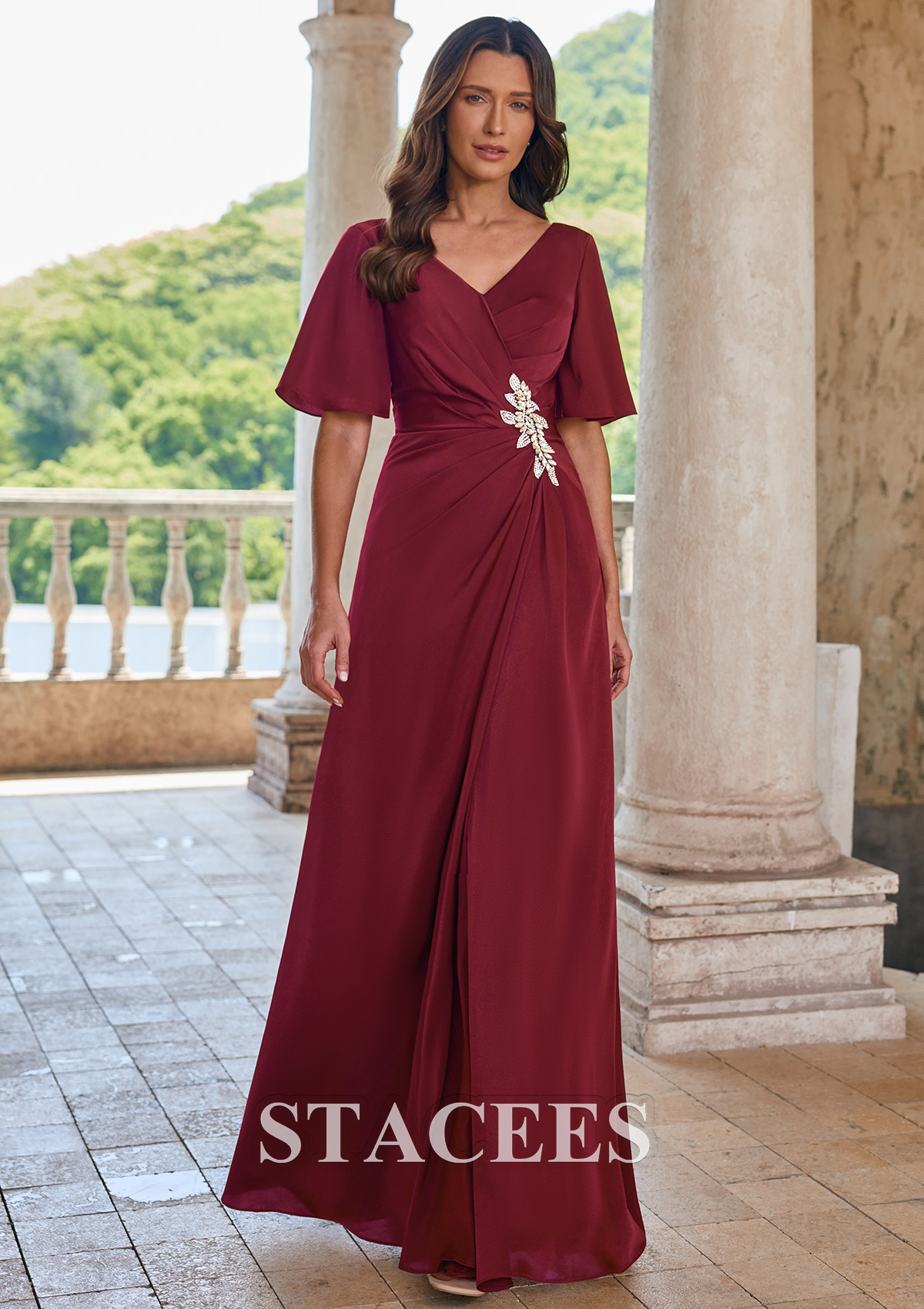ruched mother of the bride dresses tie event while wearing this charming Jovani 02083 Mother of the Bride Dress