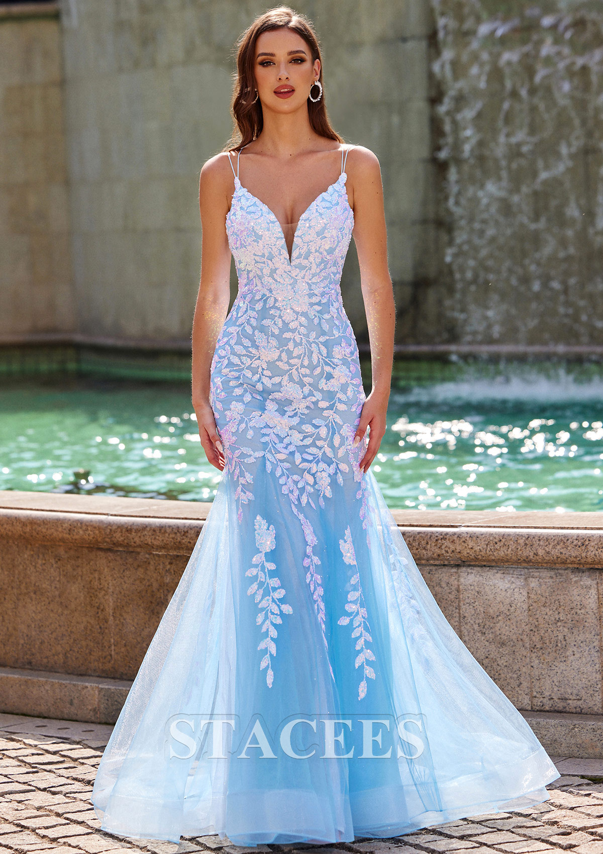 trumpet cut dress Trumpet/Mermaid V Neck Sleeveless Floor-Length Tulle Prom with Sequins Glitter S7524P - Prom Dresses Size:2-4 year Set Dress + Fairy Wings + Hat Betsey Johnson Size 12 Evening Jacket Dress V neck This rust