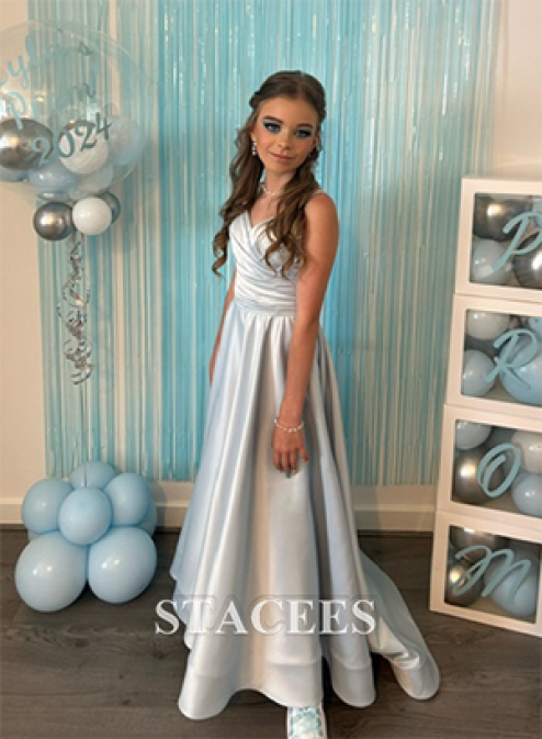 p7 prom dresses Sheer-Bodice Long A-Line Prom Dress with Embroidery Sage / Small